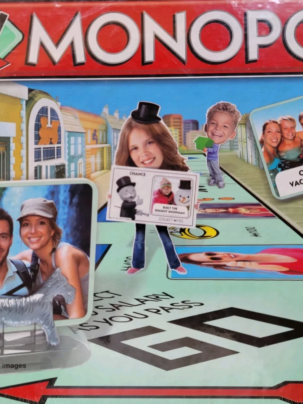 Hasbro My Monopoly Photo Custom Board Game Blue Red Green
